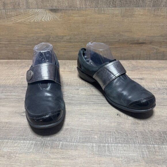 Romika Maddy Black/Pewter Leather Monk Strap Slip On Shoes Women's Size EU 40 - Picture 5 of 6